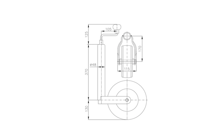 Malmist klambriga tugiratas WINTERHOFF ST48-260LB+KLE48-G 150kg 48mm 500-710mm