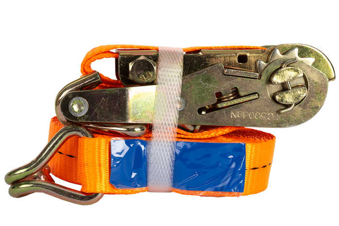 Neljast UNITRAILER 6m/25mm/1t oranžist transpordirihmast koos pingutiga komplekt