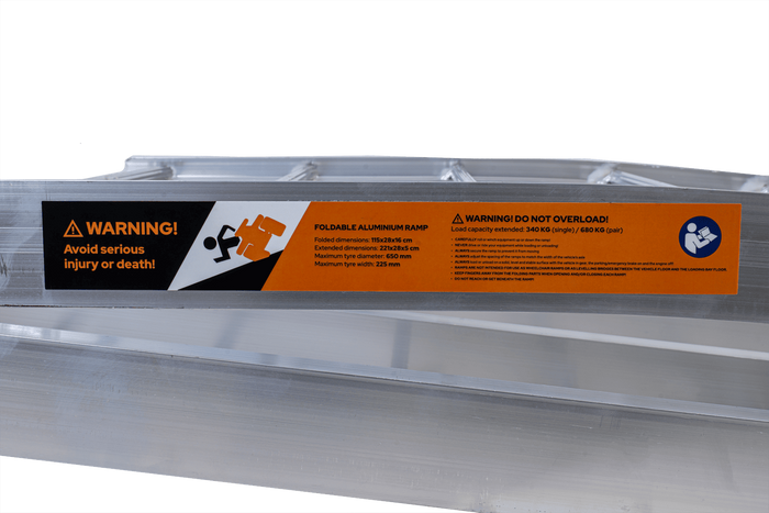 UNITRAILER ALR002 kokkupandav alumiiniumist haagise kaldtee 221cm 340kg rihmaga