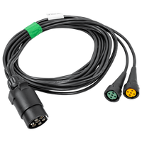ASPÖCK 58-1022-087 haagise elektripaigalduskaabel 4,5 m 7-pin pistik bajonettidega 2x5-pin